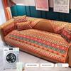 Böhmisches Chenille Sofakissen Rückenlehne Handtuch Orange Vier Jahreszeiten Universal Rutschfeste Sofabezug Blume Muster Sofa Handtuch