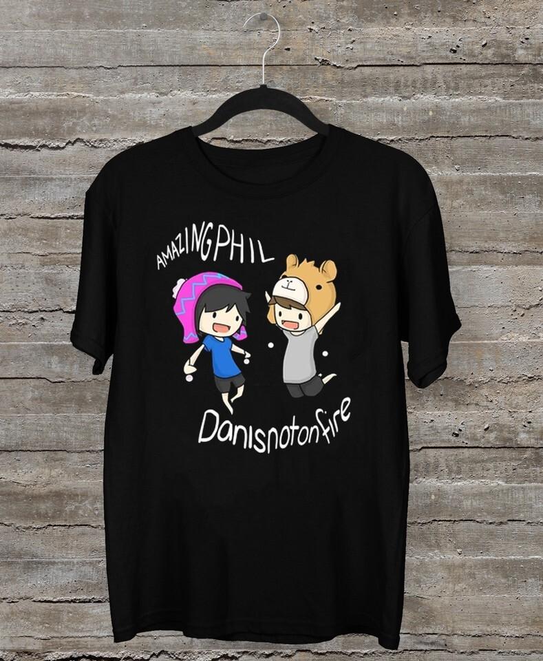 NEW Dan and Phil Classic Gift For Fan Black All Size Shirt AM484 XXXXL