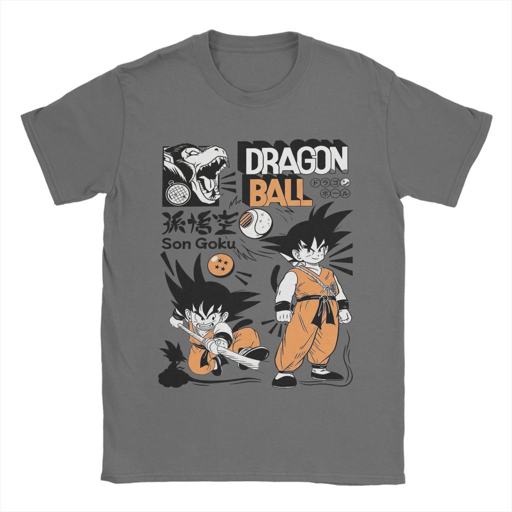 Mens Little Goku Dragon Ball Z T Shirts Pure Cotton Tops Novelty Short Sleeve Crewneck Tees Printing TShirt