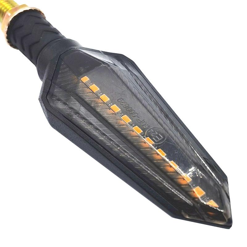 E24 Motorcycle Turn Signals Flowing Turn Signal Light 12LED Turn Signal Indicator Amber Light Blinker 12V M10 Approved E-Mark 3