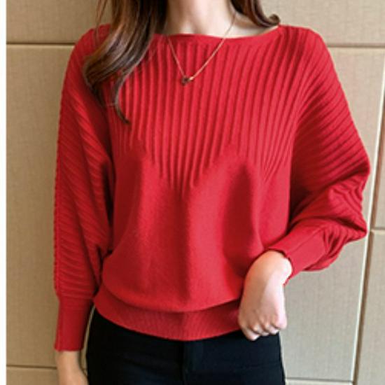 2024 Japan-Korea Autumn/Winter Women's Batwing Sleeve Knit Pullover Sweater