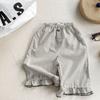 Girls' Summer Korean-Style Cotton-Linen Blend 9-Inch Mosquito-Proof Pants Loose-Fit Printed Casual Activewear for Girls