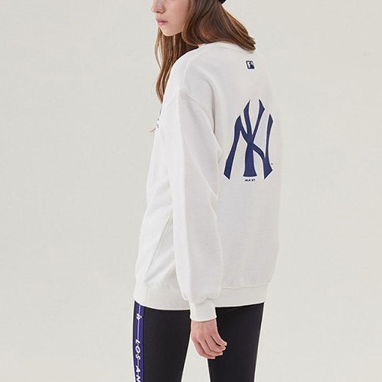 New MLB Sweatshirts Unisex Ivory White 31MTC2941-50I