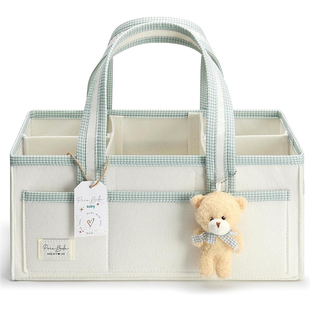 Portable diaper storage basket, baby baptism gift basket bag, nursery storage basket, suitable for newborn boys and girls