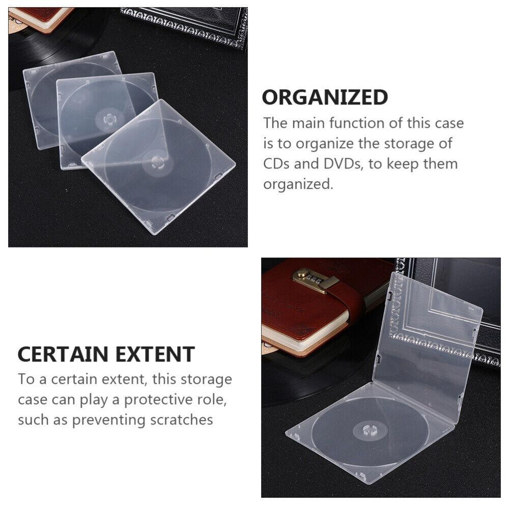 300Pcs/Box Portable PP CD Case Transparent Thin Style Soft Rubber Box Single Disc Cover Can Be Installed DVD Storage Box DVD