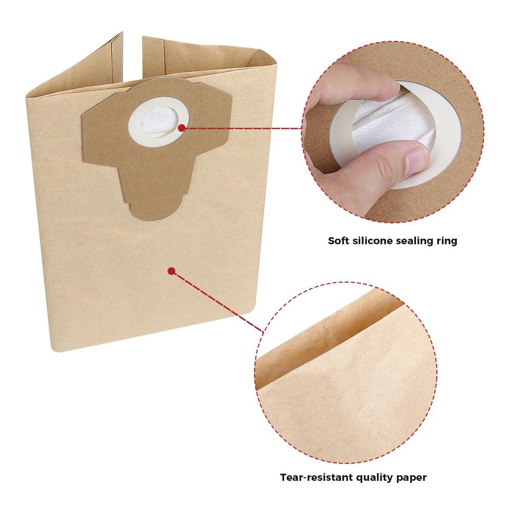 20L 30L Wet and Dry Vacuum 5/10pc Dust Bags for Einhell BT-VC1250S/BT-VC1250/20 Li S-Solo/TC-VC 18 Paper Dust Collection Bags