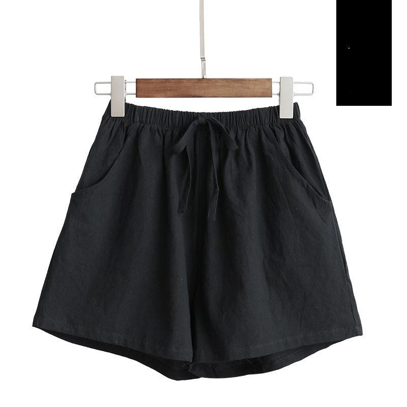 

Женские летние хлопковые льняные брюки, однотонные широкие шорты с эластичной резинкой на талии XL