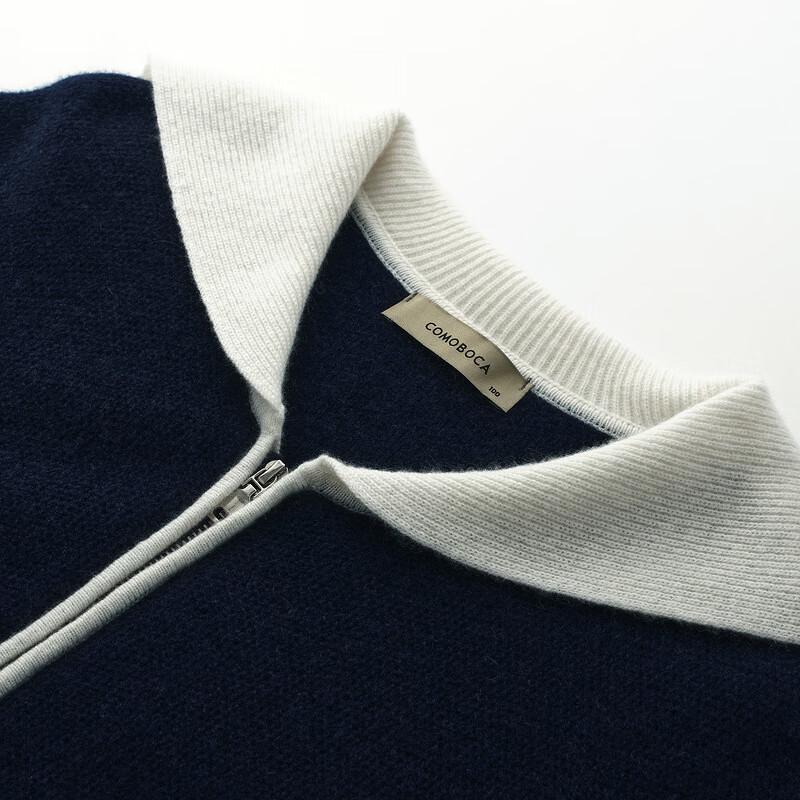 Komon Boca Women's 2025 A/W Cashmere Navy Collar Cardigan