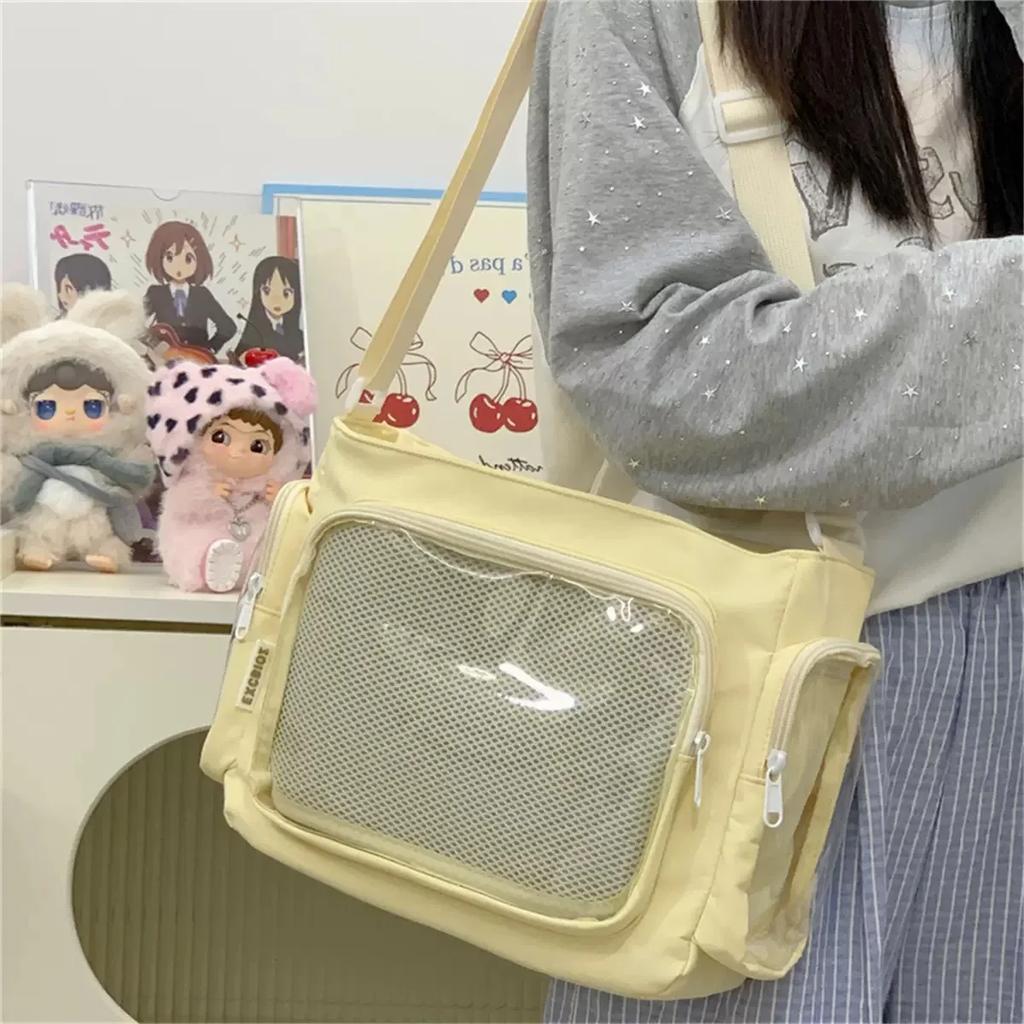 Nylon Aesthetic Transparent Display DIY Basges Students Subculture JK Crossbody Shoulder Bags Casual Sweet Girls Ulzzang Ita Bag