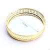 , Mirror Vanity Decorive with Round Metal for Dresser Bhroom Bedroom Counter Organizer
