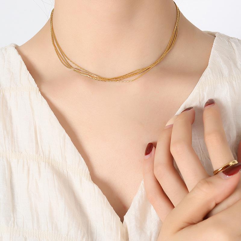 Gold-Plated Double Layer Clavicle Necklace - Fade-Resistant, Personalized Design
