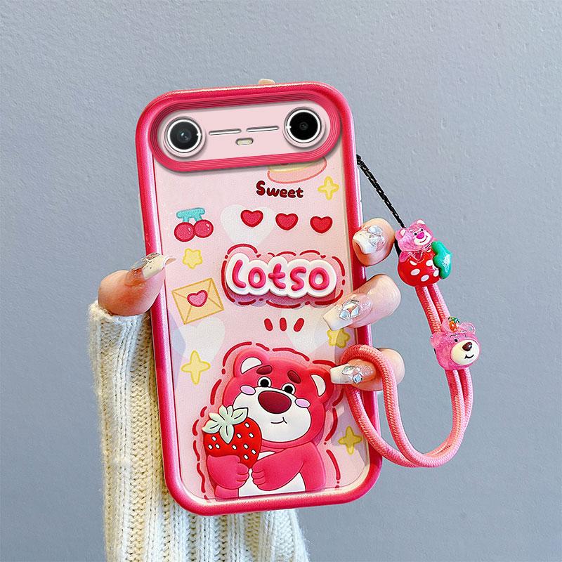 KEYSION Stoßfeste Hülle für TECNO Pova Slim 5G mit Lanyard Weiches Silikon Niedliche 3D-Cartoon-Puppe Handy-Rückseite für Spark Slim 4G