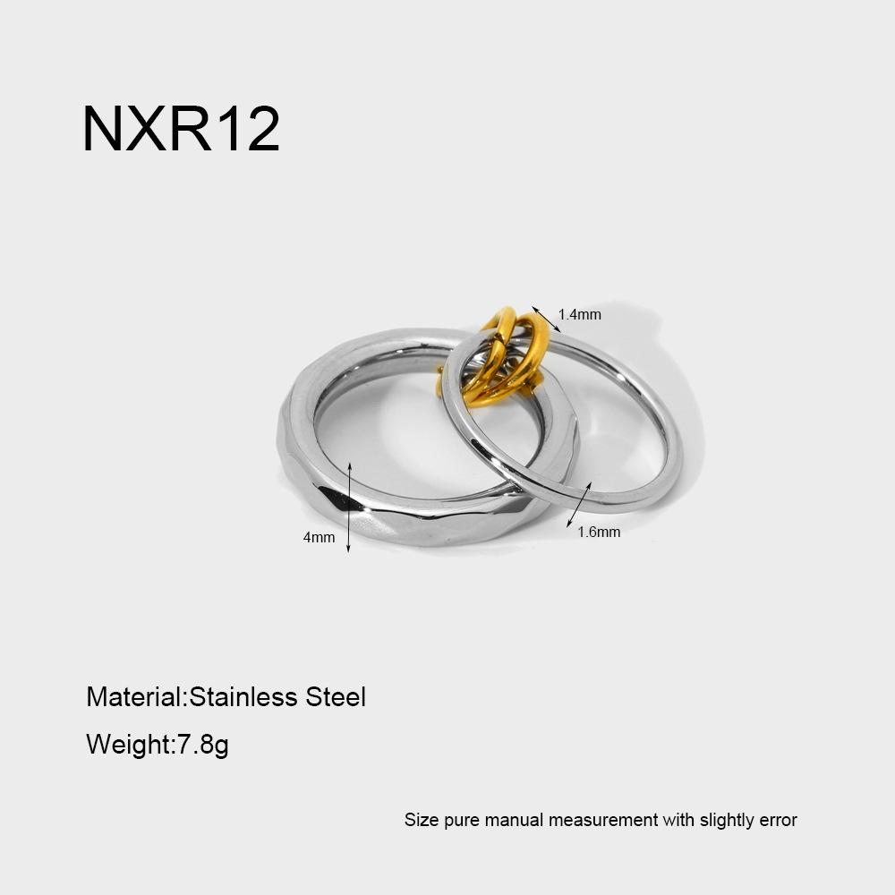18K Gold-Plated Stainless Steel Ring with Zirconia Chain - Waterproof, High-End Jewelry for Women