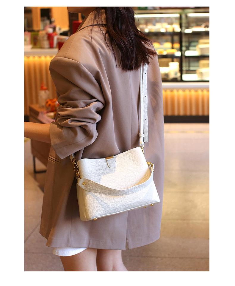 Premium Cowhide Leather Women's Handbag - Elegant, Niche Design, Single Shoulder Bag