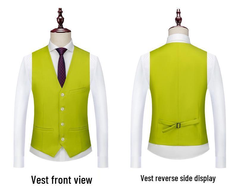 Herren 2024 Einfarbig Zweiknopf Dreiteiler Hochzeits Smoking Business Casual Set