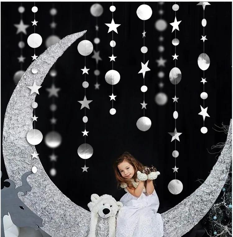 Pendant Ornaments Christmas Decorations for Home New Year 400cm Twinkle Star Snowflake Paper Garlands Christmas
