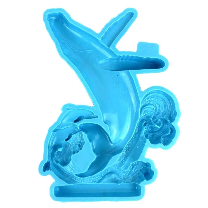 Diy Crystal Drop Glue Aromatherapy Gypsum Abrasive Three-dimensional Dolphin Jewelry Ornaments Pendant Silicone Mold 1 синий