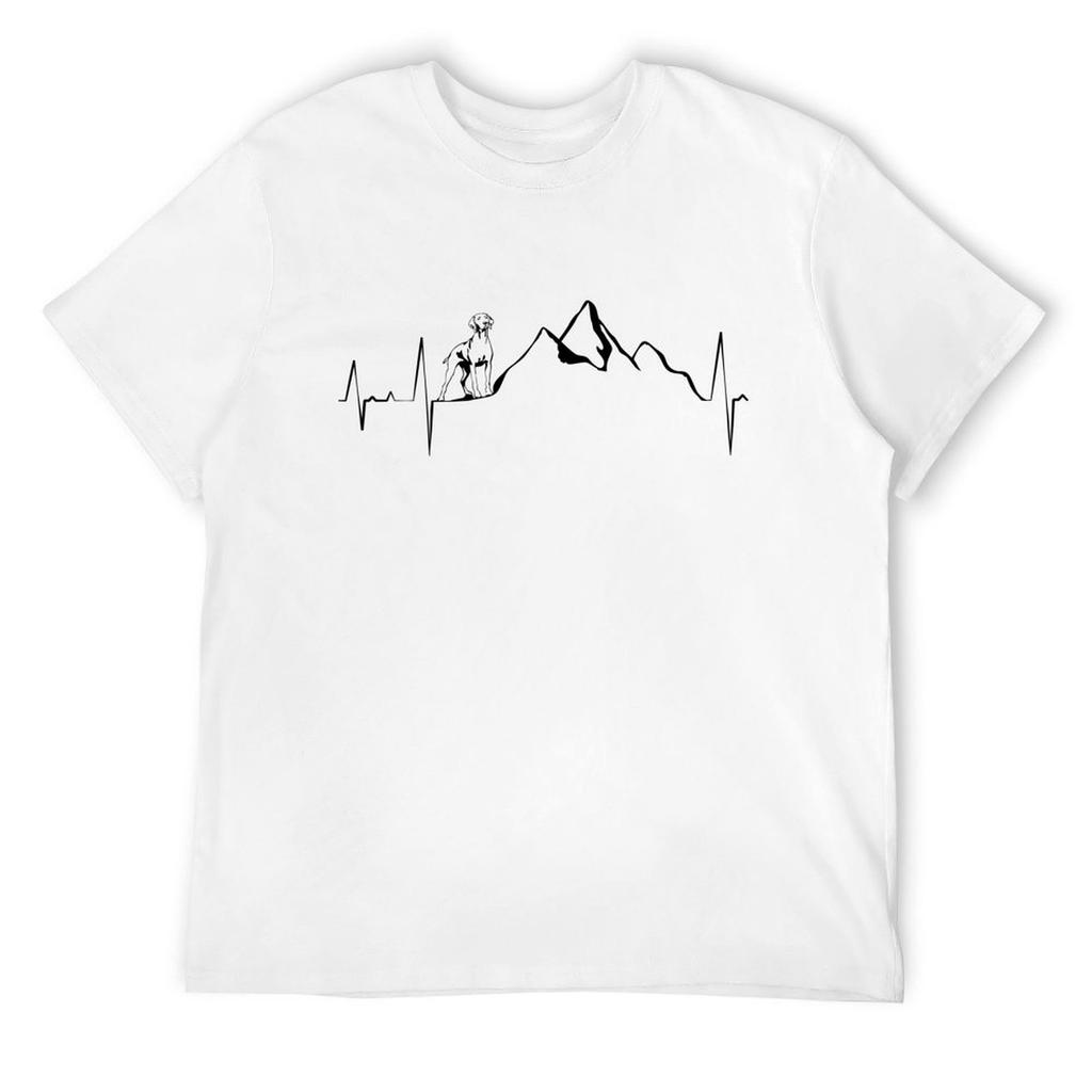 Magyar Vizsla gifts I heartbeat walking dogs T-Shirt plain man clothes essential t shirt mens t shirts