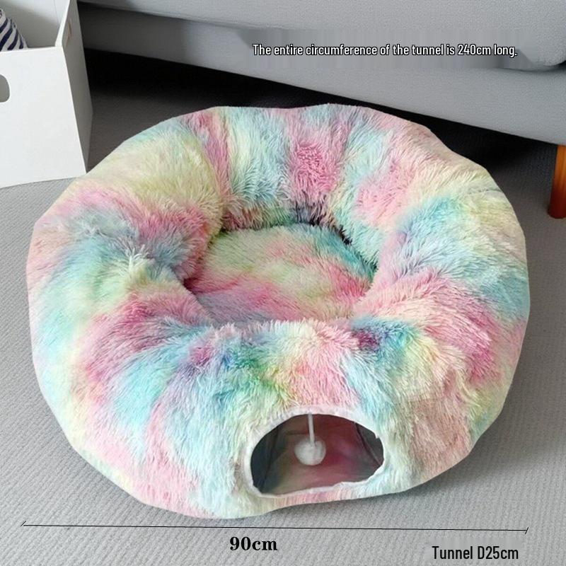 Foldable Cat Tunnel & Bed: Self-Entertainment Toy Tent