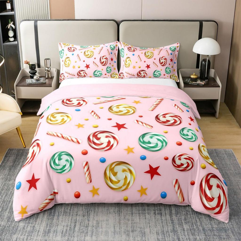 Candy Duvet Covers For Kids Boys Girls Queen King Size Lightweight Down Room Decor 2 Pillowcases And 1 Duvet Cover No Comforter