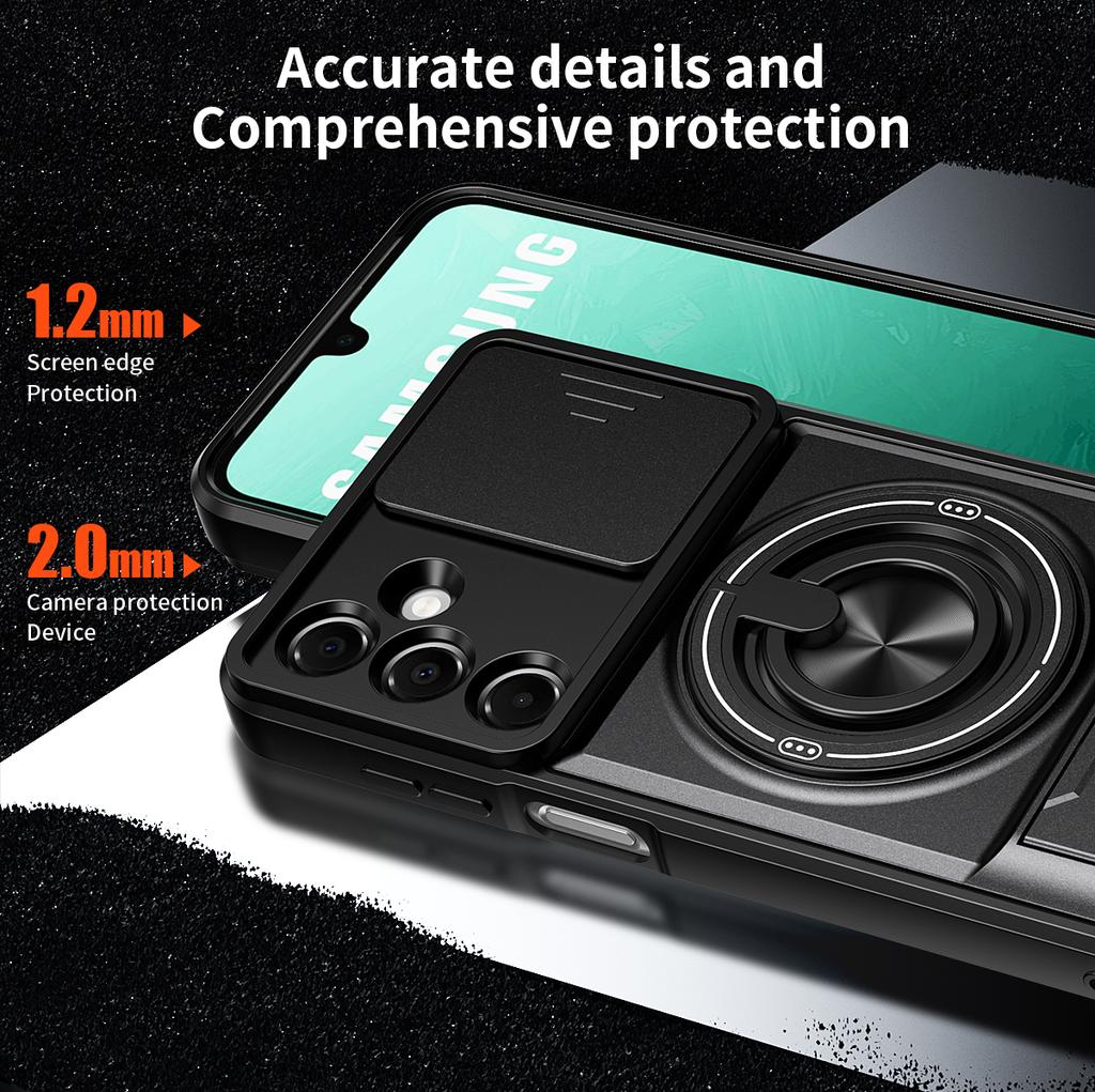 Für Samsung Galaxy A23 A24 A25 A26 A17 F17 A13 A14 A15 A16 A05S A06 A32 Luxuriöse Handyhülle mit drehbarem magnetischen Ringhalter aus Kunststoff