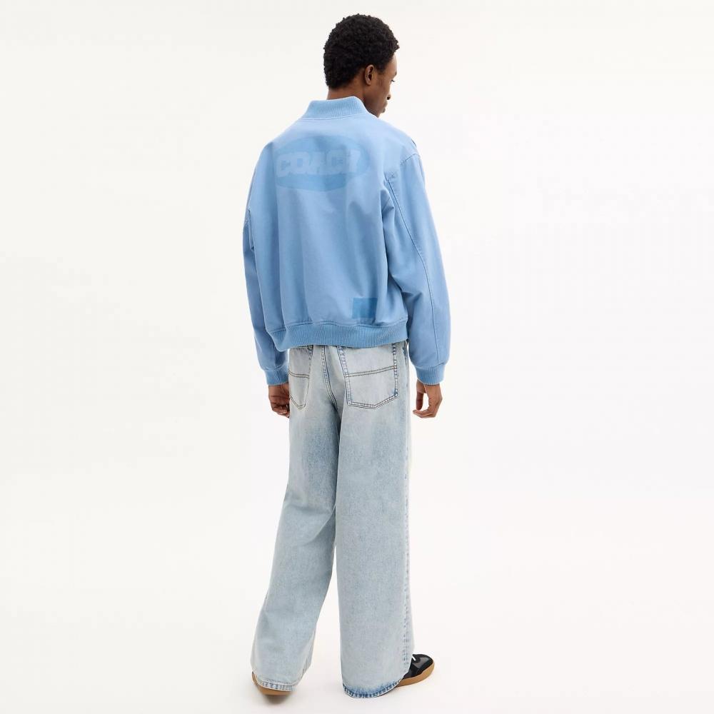 Coach Canvas Varsity Jacket Light Grey