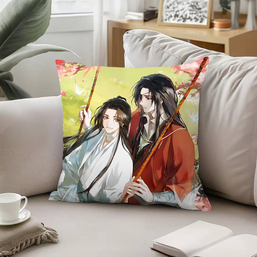 Anime Heaven Officials Blessing Throw Pillow Covers Pattern Cushion Cover Suitable For Sofa Bedroom Car Pillow Cover