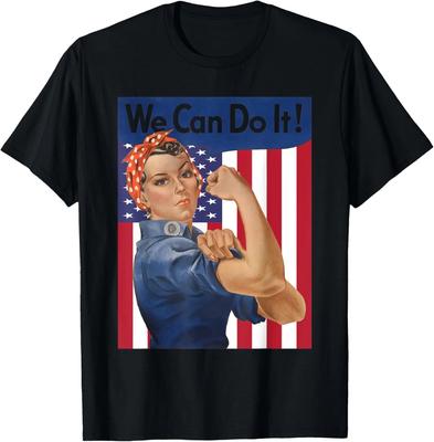 We Can Do It Rosie The Riveter Feminist USA Flag Rosey Rosy T-Shirt