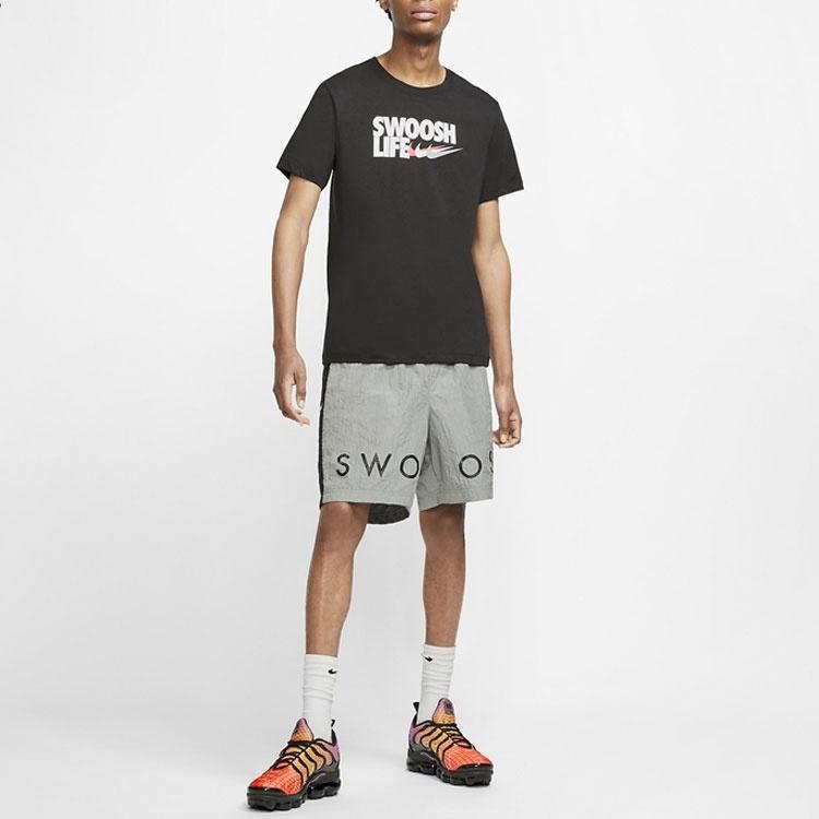 Nike Alphabet Logo Rundhals Kurzarm T-Shirt 'Black Swoosh Life' Herren CU0088-010