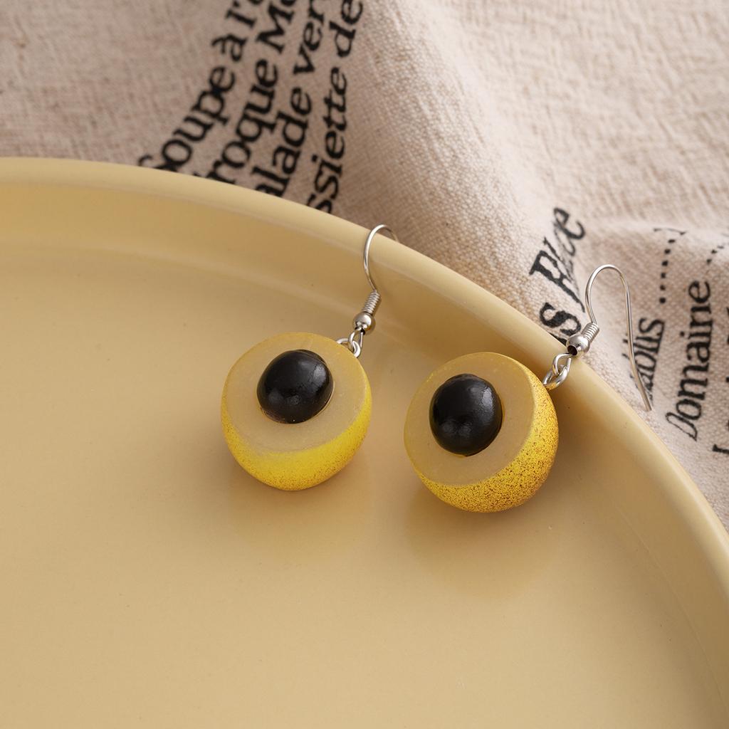 Creative Fun Cute Simulation Fruit Cake Pendant Earrings Personality Niche Grapefruit Passion Fruit Fashion Earrings