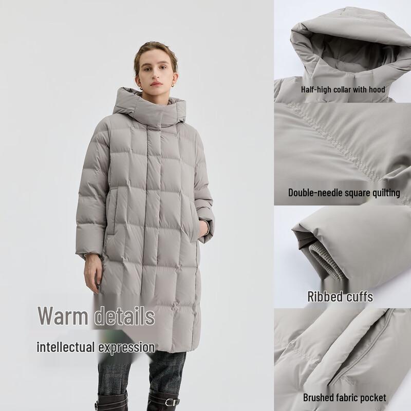 BINJORA Women's 95% Duck Down Long Hooded Puffer Jacket J5400DI91