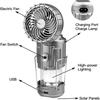 Solar Camping Lantern With Fan Portable Stretchable Electric Fan Emergency Light Outdoor Lighting Rechargeable LED Tent Light