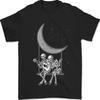 Camiseta Masculina Esqueletos na Lua Tocando Guitarra 100% Algodão