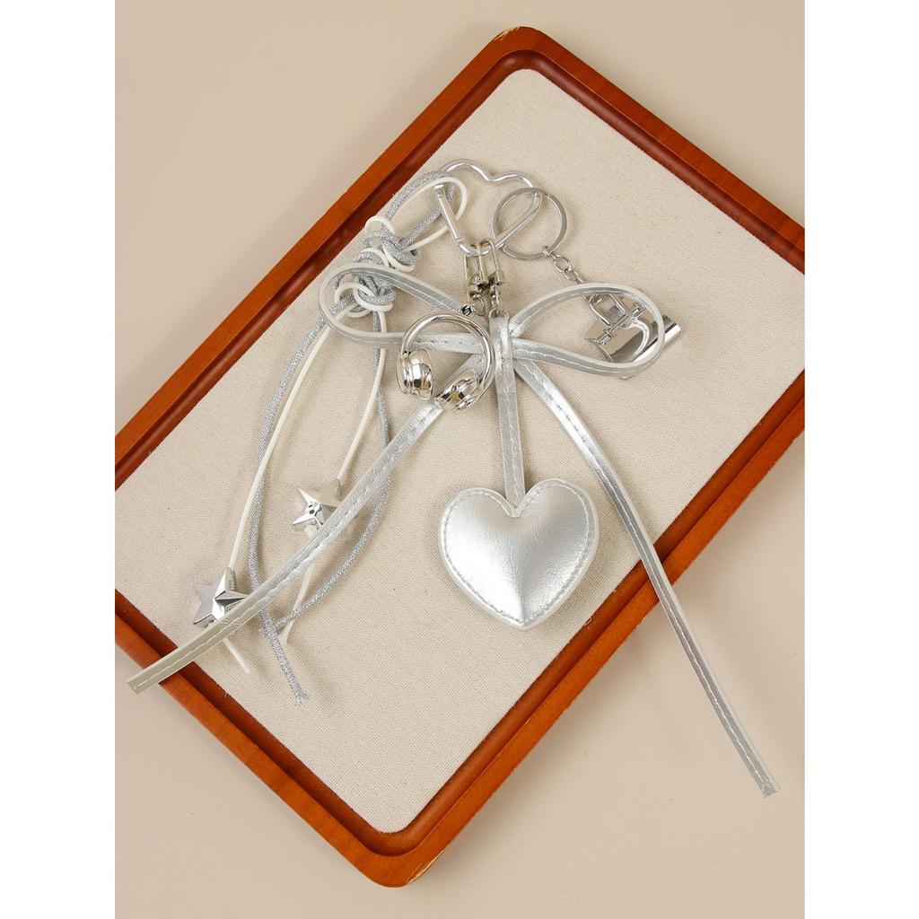 Premium sense pu bow love mini bag pendant ins wind mini earphone bag pendant keychain