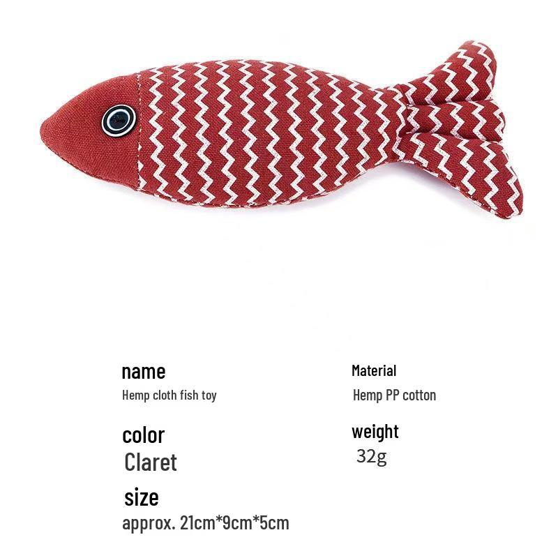 Catnip Fish Teaser Stick: Self-Entertainment Burlap Fish Doll Cat Toy