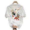 Short Sleeve T-Shirt Boys Koi Printing Heavy Guochao Chinese Style Loose Casual Crew Neck Bottom Shirt