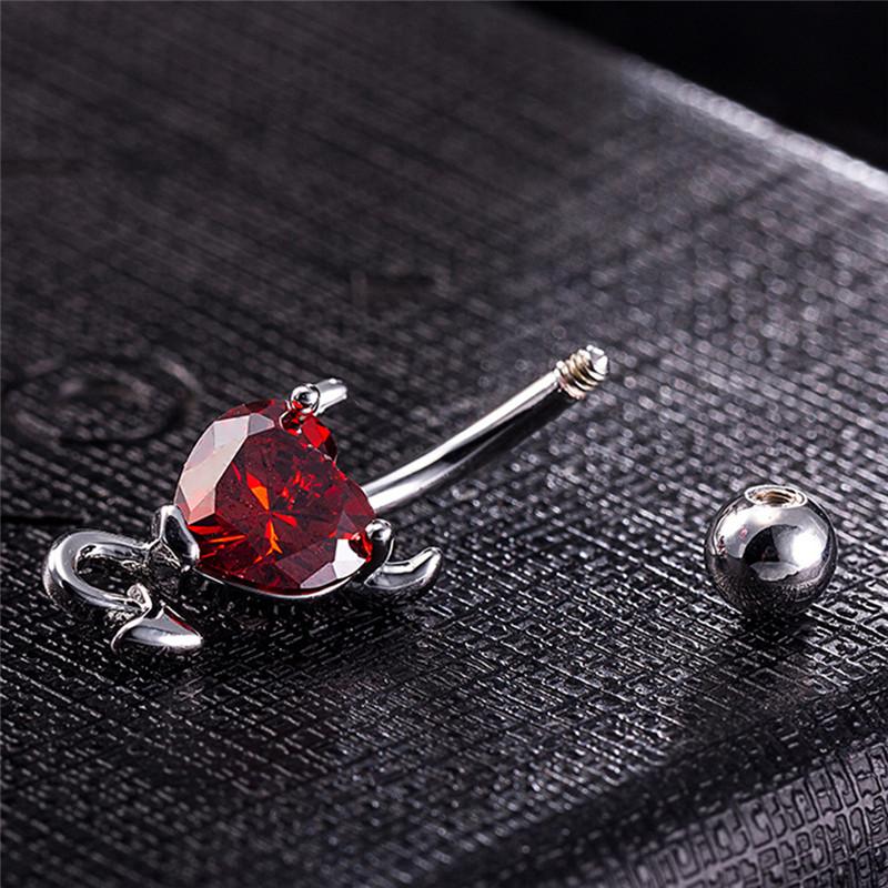 Navel Belly Button Ring   Heart Spiral Devil Piercing Jewelry