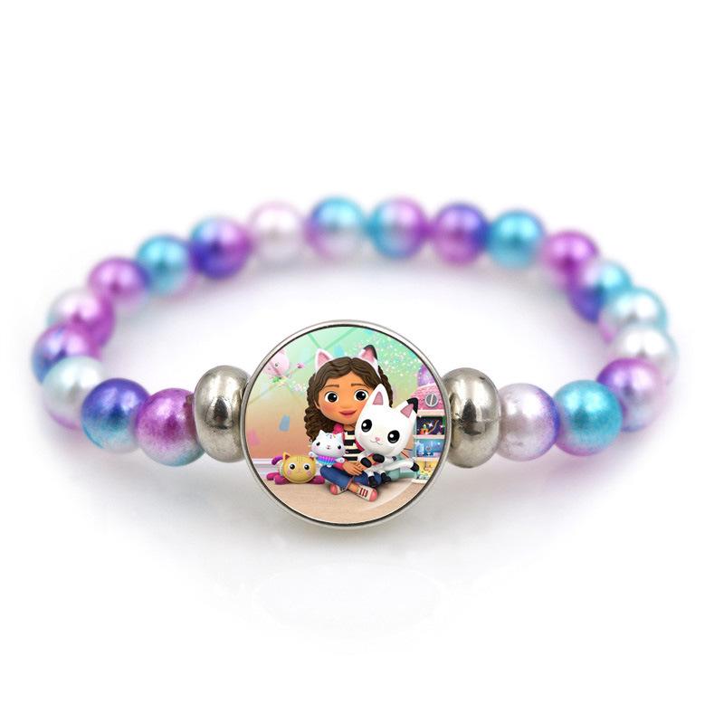 Cartoon Heart Necklace Cute Peach Heart Jewelry Sweater Decoration Chains Colorful Beaded Bracelet Kids Girls Gifts