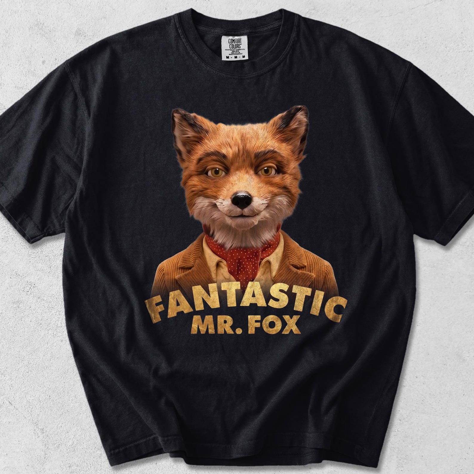 Fantastic Mr. Fox Graphic Tee, Woodland Fox Portrait Shirt, Retro Movie Fan Art XL