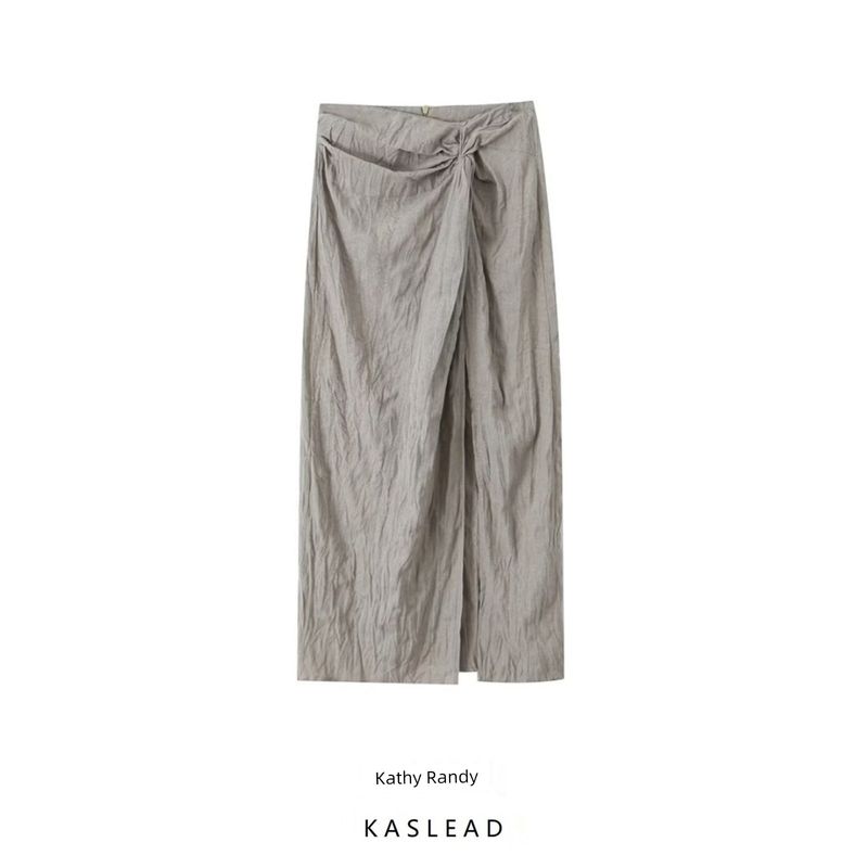 Kaslead New Arrival Women's Clothing Fashion Style Fashion All-Match Casual Minimalist Linen Skirt 5221100