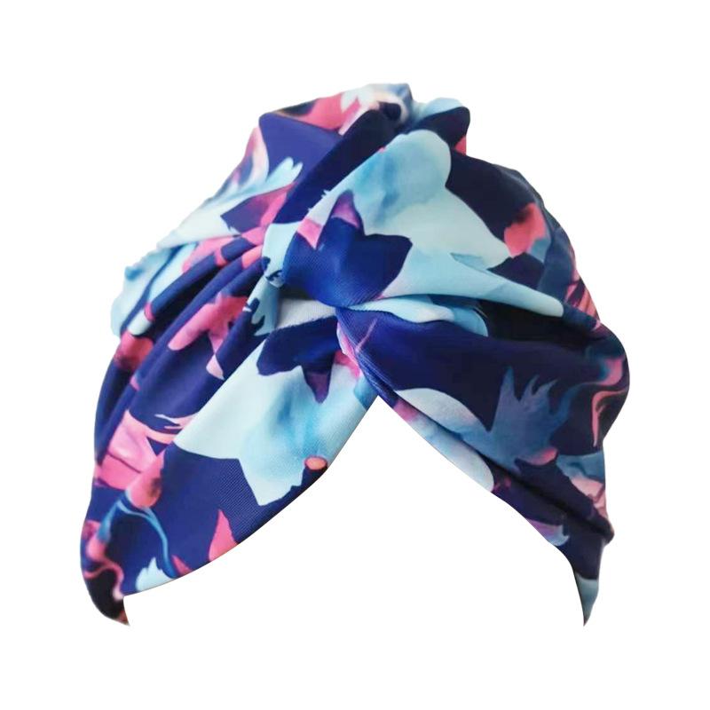 Sommer Damen Badekappe mit Druck Weiblich Nicht Würgend Kopf Hochelastisch Bequem Badekappe Erwachsener Sportkappe