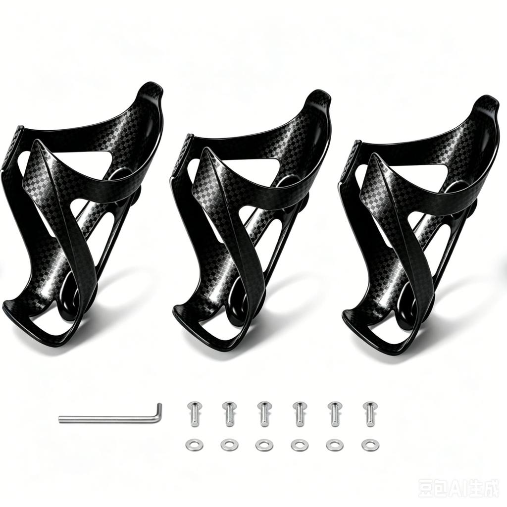 Bike Plastic Water Bottle Cage with Screws Lightweight Carbon Fiber Texture Water Bottle Holder For Road Mountain 6