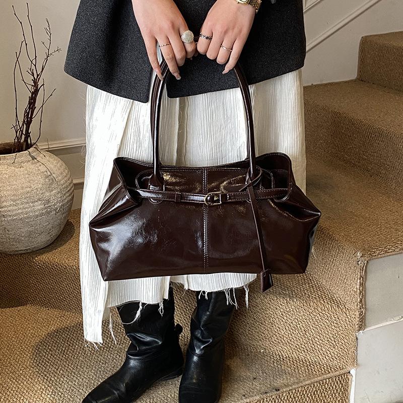 Large-capacity Women's Tote Bag, Stylish, Casual, Simple and Retro Shoulder Bag with A Single Strap