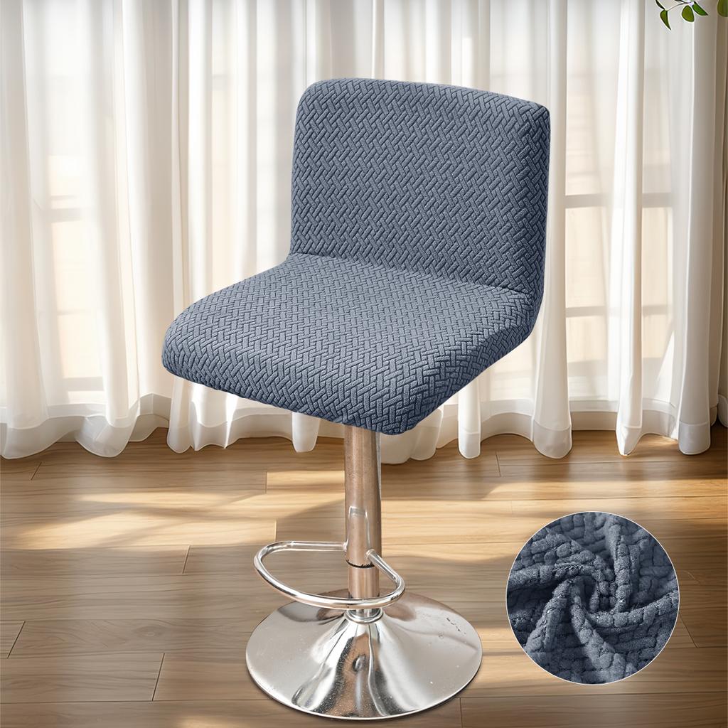 Solid Elastic Striped Grid Low Back Chair Cover Single Piece For Hotel Restaurant Decoration