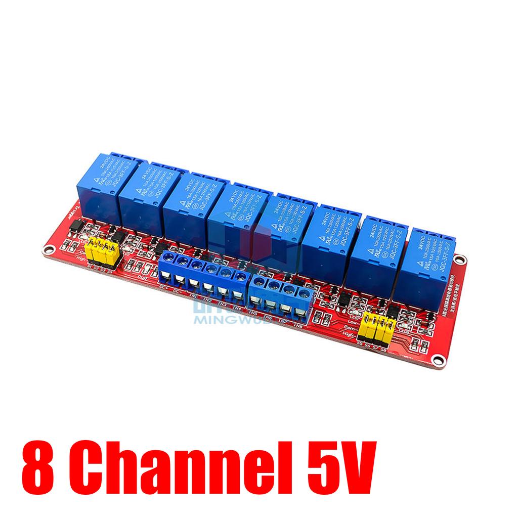 High/Low Level Trigger Relay Module 1 2 4 8 Channel 5V 12V 24V Home Intelligent Control Module With Optocoupler Isolation Output