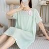 1011 new spring and summer new cloud cotton dress pajamas women's pajamas short sleeves large size Internet celebrities can be worn outside