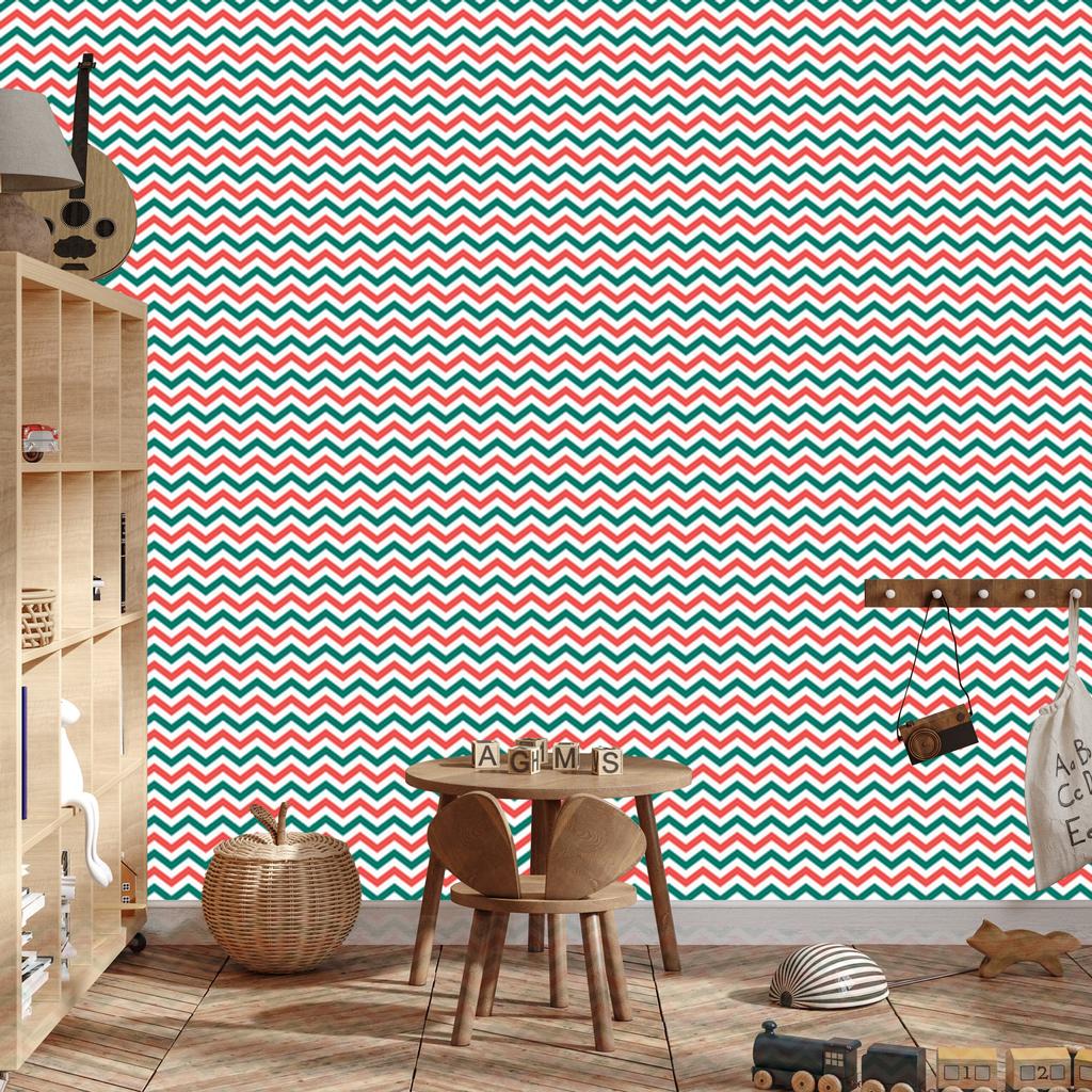 Zigzag Coral and Sea Wallpaper for Living Room and Bedroom 50x1000