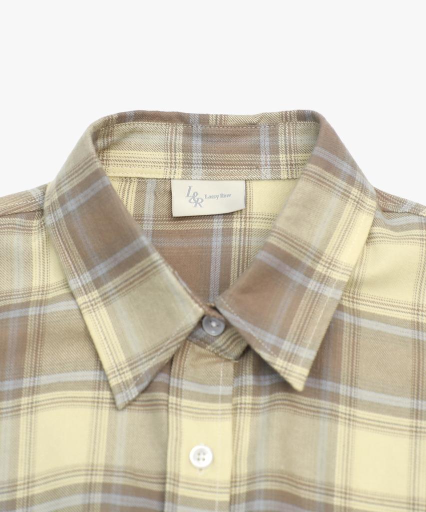 LOSSYROW Chemise à Carreaux Oversize Beige