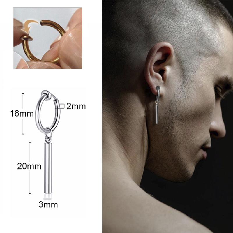 Lightning Bolt Charm Hoop Huggie Copper Color Earrings for Men Stainless Steel Hinge Hoops Lightnings