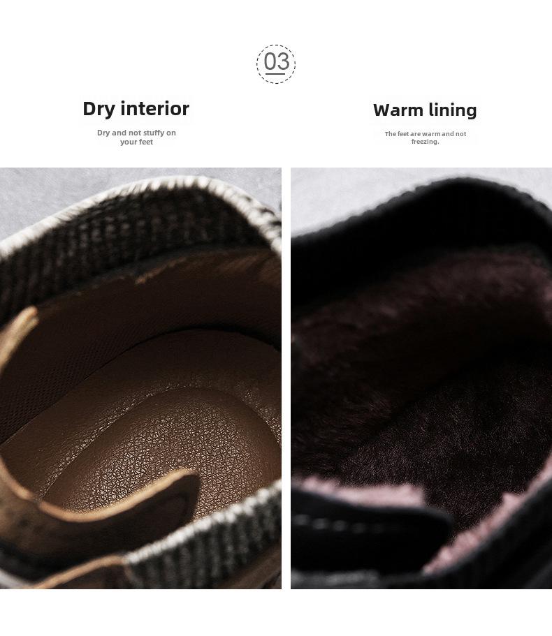 Men's 2024 Spring/Autumn Warm Velvet Martin High-Top Casual Boots